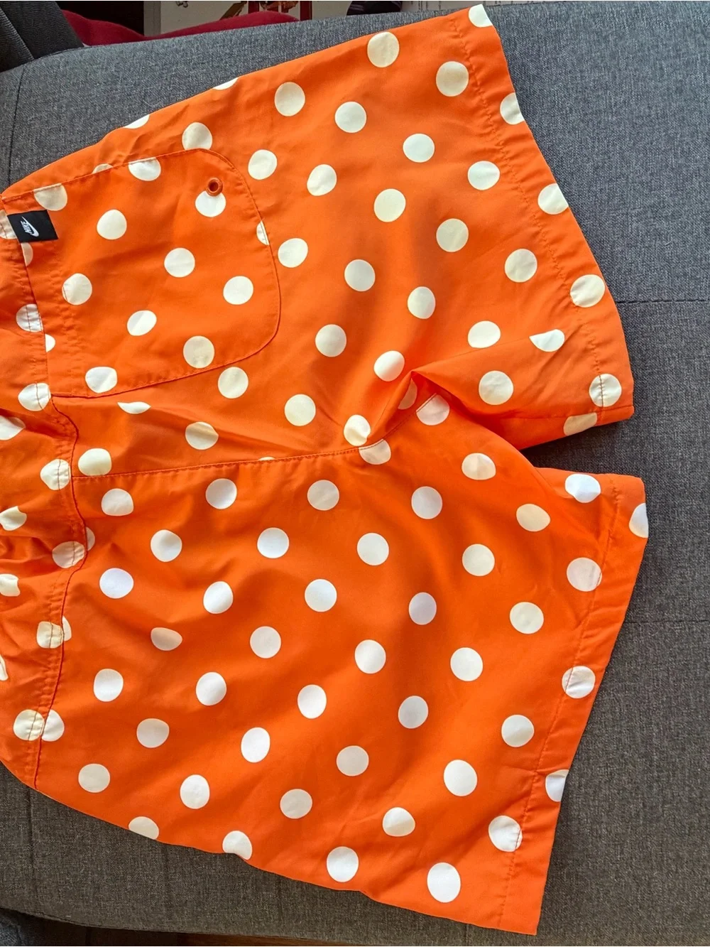 Nike Orange with White Polka Dot Mens Shorts